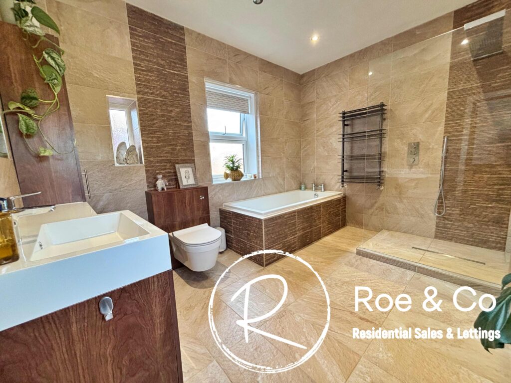high spec bathroom in house for sale by roe and co estate agents
