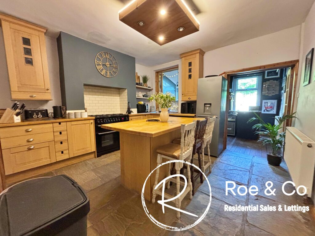 large open plan kitchen diner in house